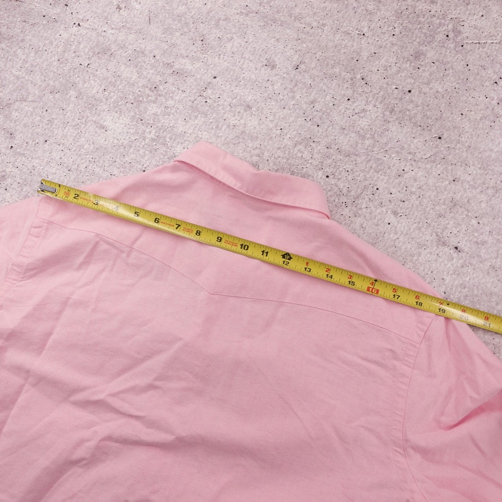 Polo Ralph Lauren Mens Pink Cotton Oxford Western Pearl Snap Front Shirt Large - Picture 11 of 12